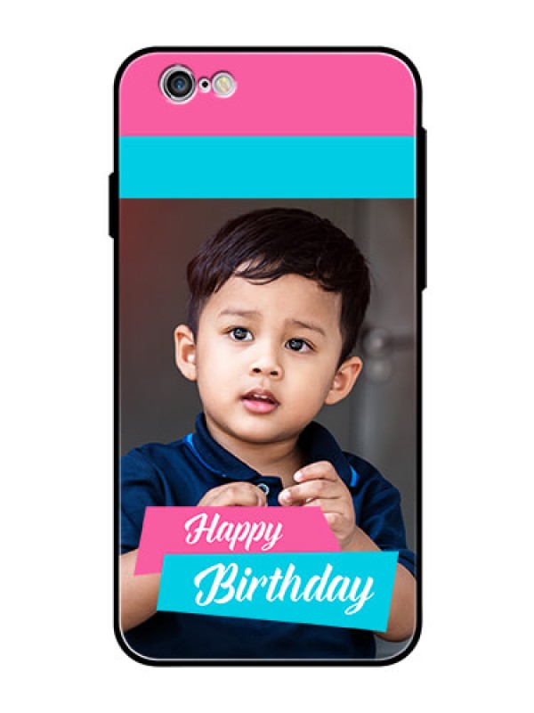 Custom Apple iPhone 6 Personalized Glass Phone Case  - Image Holder with 2 Color Design