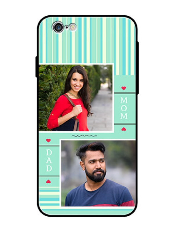 Custom Apple iPhone 6 Custom Glass Phone Case  - Mom & Dad Pic Design