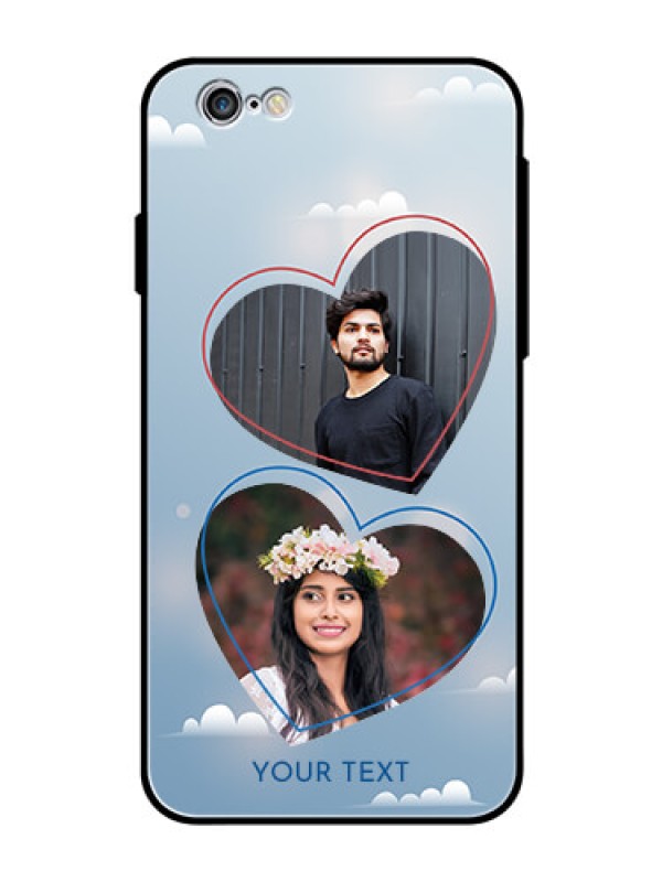 Custom Apple iPhone 6 Custom Glass Mobile Case  - Blue Color Couple Design 