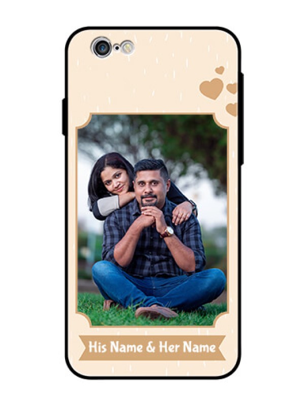 Custom Apple iPhone 6 Custom Glass Phone Case  - with confetti love design 