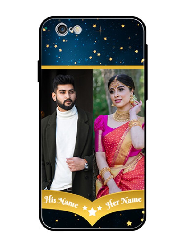 Custom Apple iPhone 6 Custom Glass Phone Case  - Galaxy Stars Backdrop Design