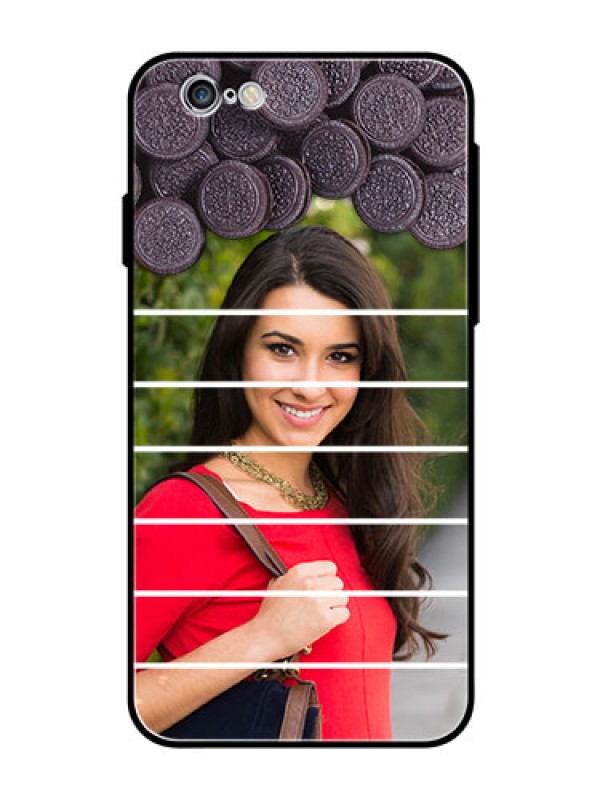 Custom Apple iPhone 6 Custom Glass Phone Case  - with Oreo Biscuit Design