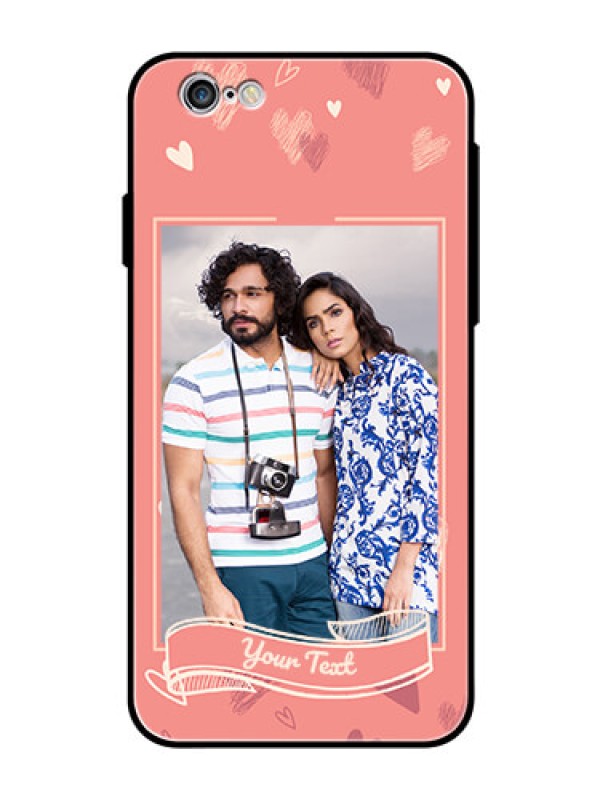 Custom Apple iPhone 6 Custom Glass Phone Case  - Love doodle art Design