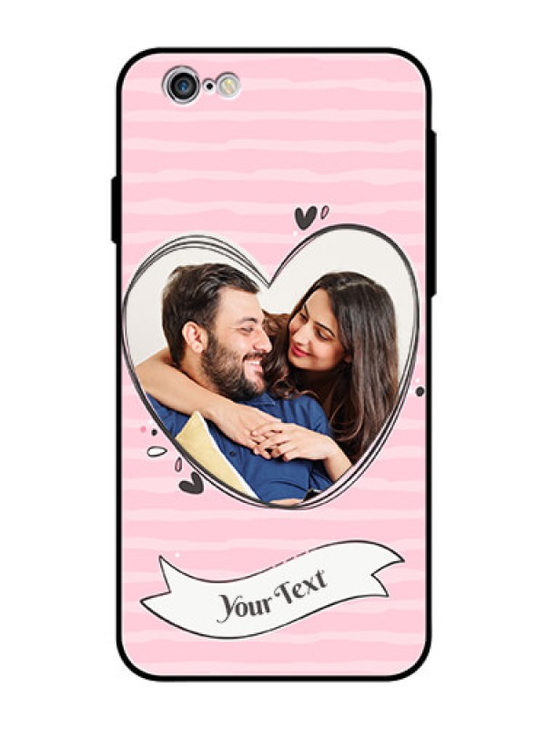 Custom Apple iPhone 6 Custom Glass Phone Case  - Vintage Heart Design