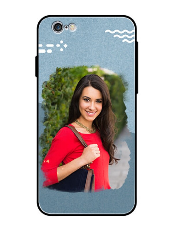 Custom Apple iPhone 6 Custom Glass Mobile Case  - Grunge Line Art Design