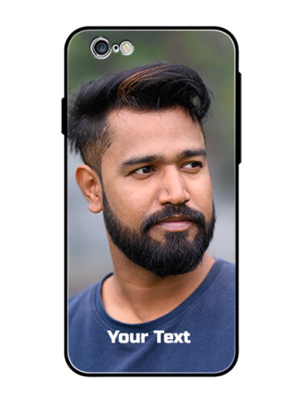 Custom Iphone 6 Glass Mobile Cover: Photo with Text