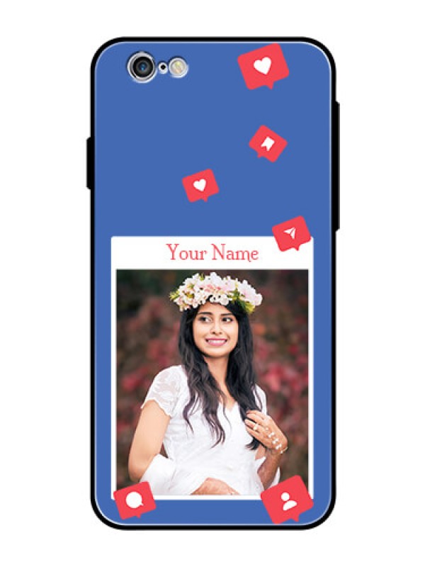 Custom iPhone 6 Custom Glass Phone Case - Like Share And Comment Design