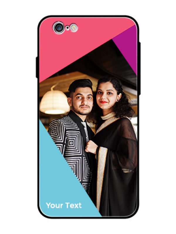 Custom iPhone 6 Custom Glass Mobile Case - Stacked Triple colour Design