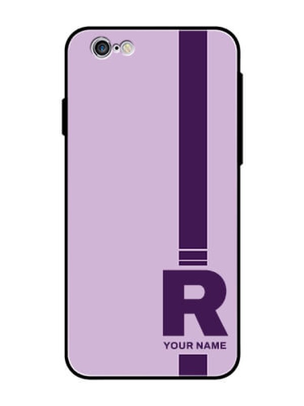 Custom iPhone 6 Photo Printing on Glass Case - Simple dual tone stripe with name Design