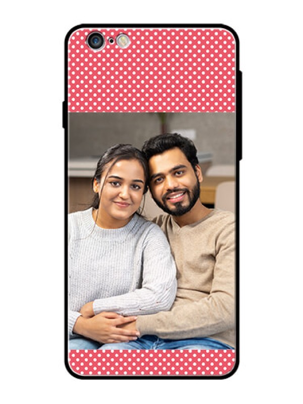Custom Apple iPhone 6S Plus Custom Glass Phone Case  - White Dotted Design