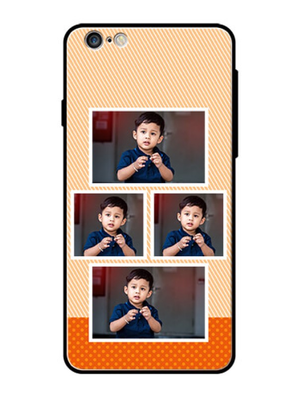 Custom Apple iPhone 6S Plus Photo Printing on Glass Case  - Bulk Photos Upload Design