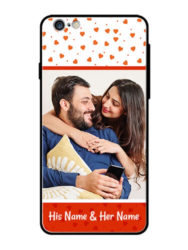 Custom Apple iPhone 6S Plus Custom Glass Phone Case  - Orange Love Symbol Design