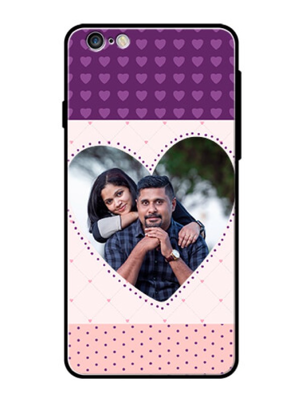 Custom Apple iPhone 6S Plus Custom Glass Phone Case  - Violet Love Dots Design