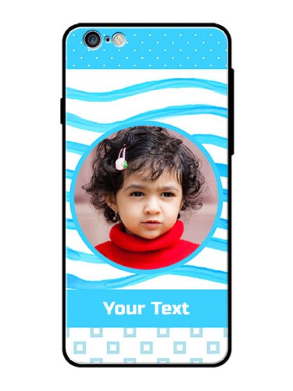 Custom Apple iPhone 6S Plus Custom Glass Phone Case  - Simple Blue Case Design