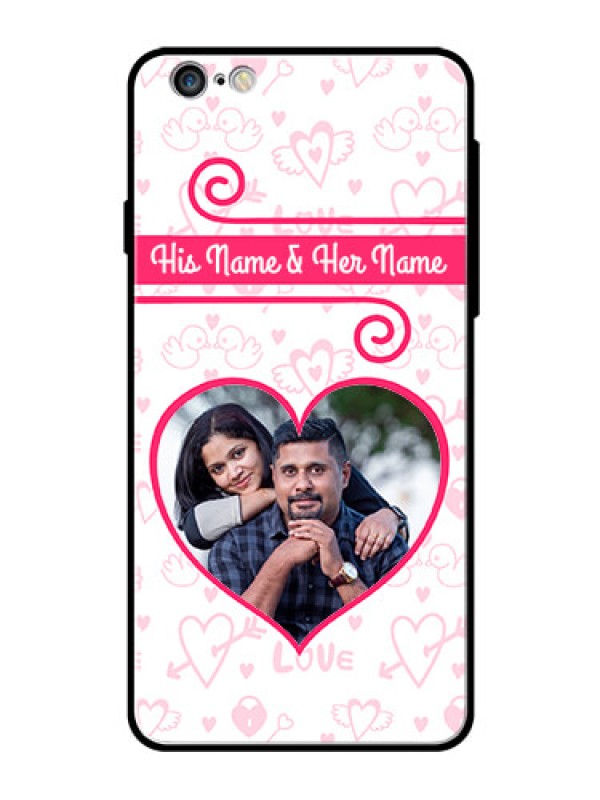 Custom Apple iPhone 6S Plus Personalized Glass Phone Case  - Heart Shape Love Design
