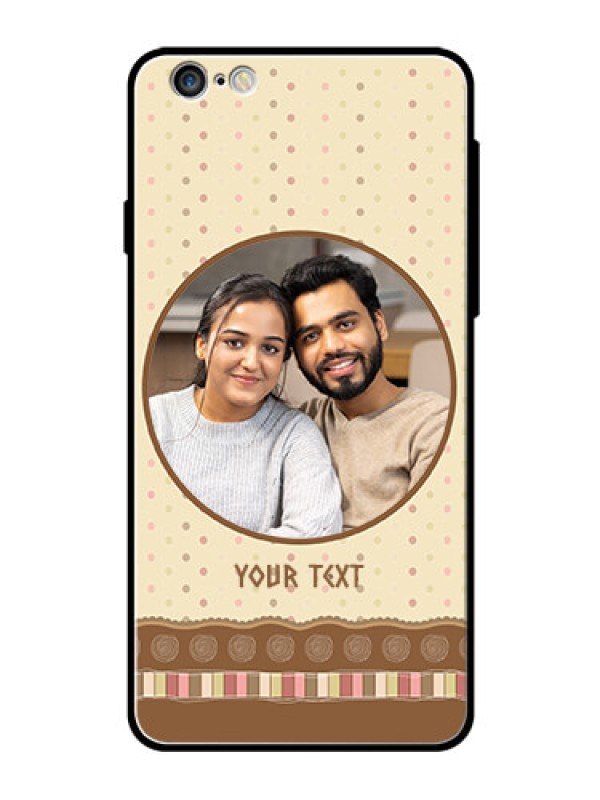 Custom Apple iPhone 6S Plus Custom Glass Mobile Case  - Brown Dotted Mobile Case Design