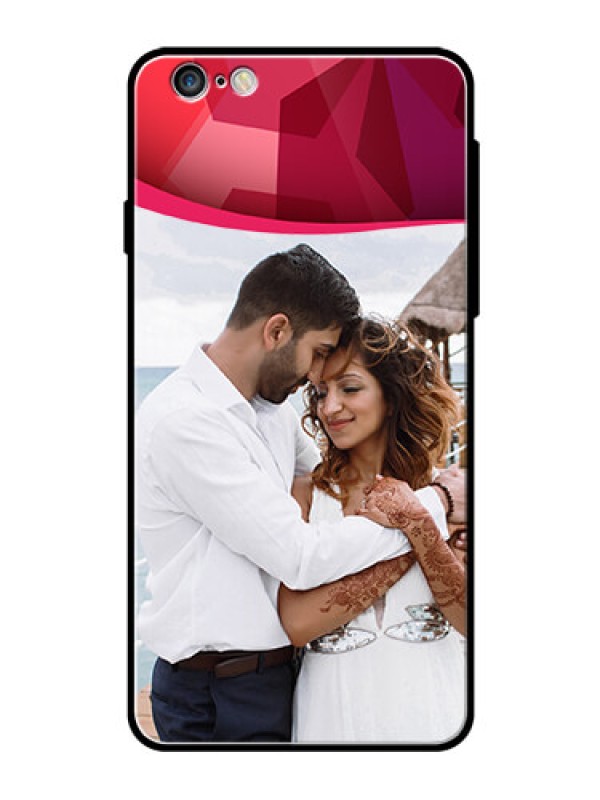 Custom Apple iPhone 6S Plus Custom Glass Mobile Case  - Red Abstract Design