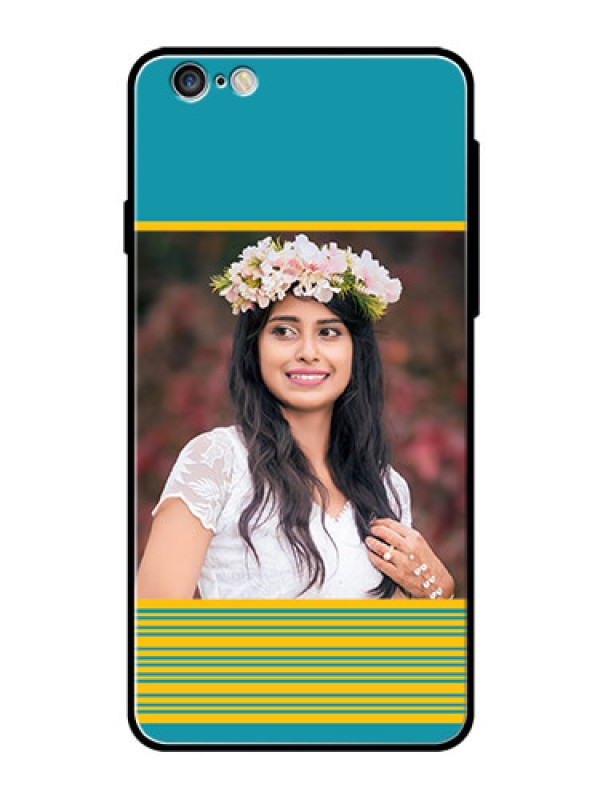 Custom Apple iPhone 6S Plus Custom Glass Phone Case  - Yellow & Blue Design 