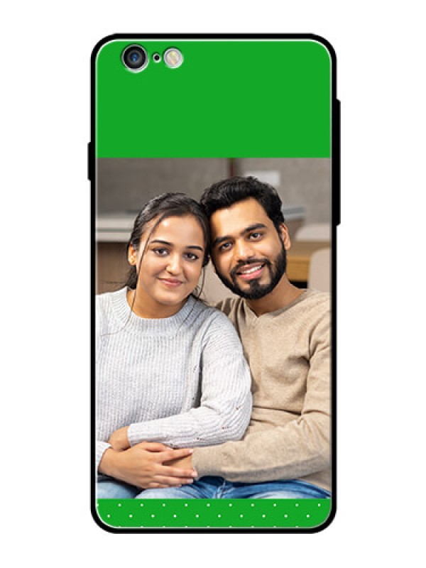 Custom Apple iPhone 6S Plus Personalized Glass Phone Case  - Green Pattern Design