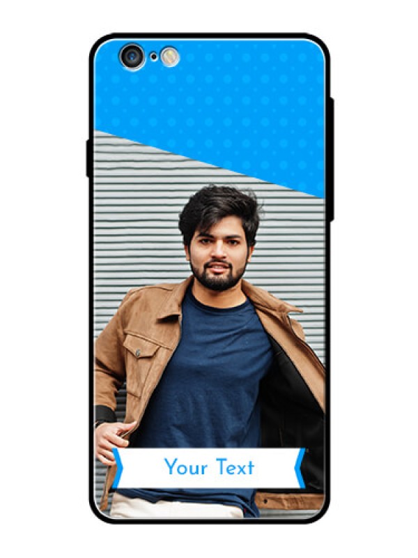 Custom Apple iPhone 6S Plus Photo Printing on Glass Case  - Simple Blue Color Design