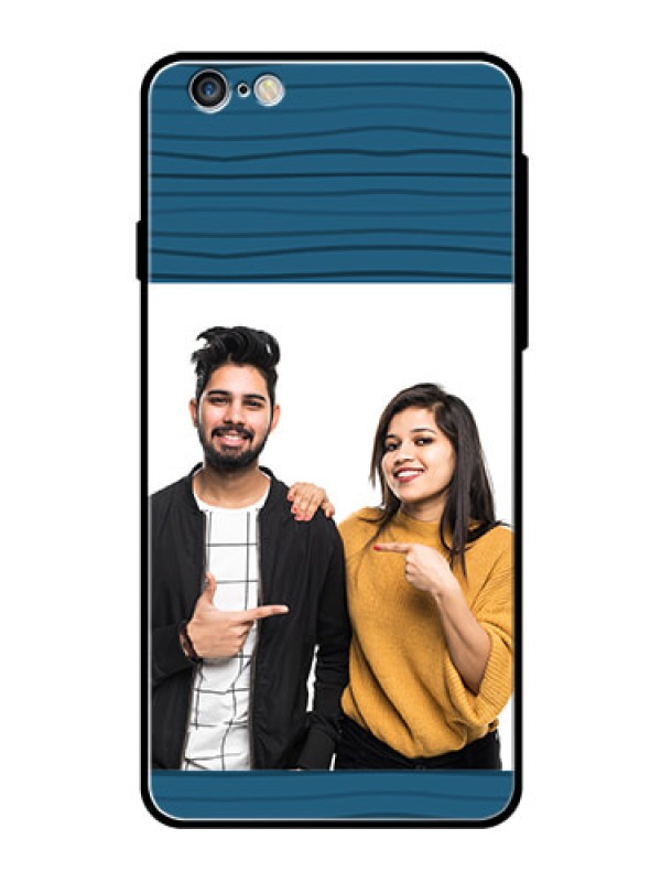Custom Apple iPhone 6S Plus Custom Glass Phone Case  - Blue Pattern Cover Design