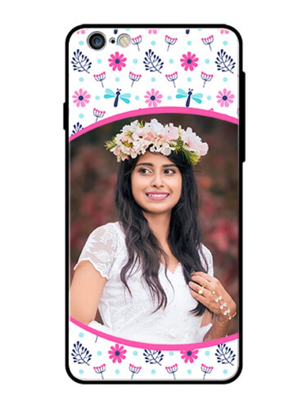 Custom Apple iPhone 6S Plus Photo Printing on Glass Case  - Colorful Flower Design