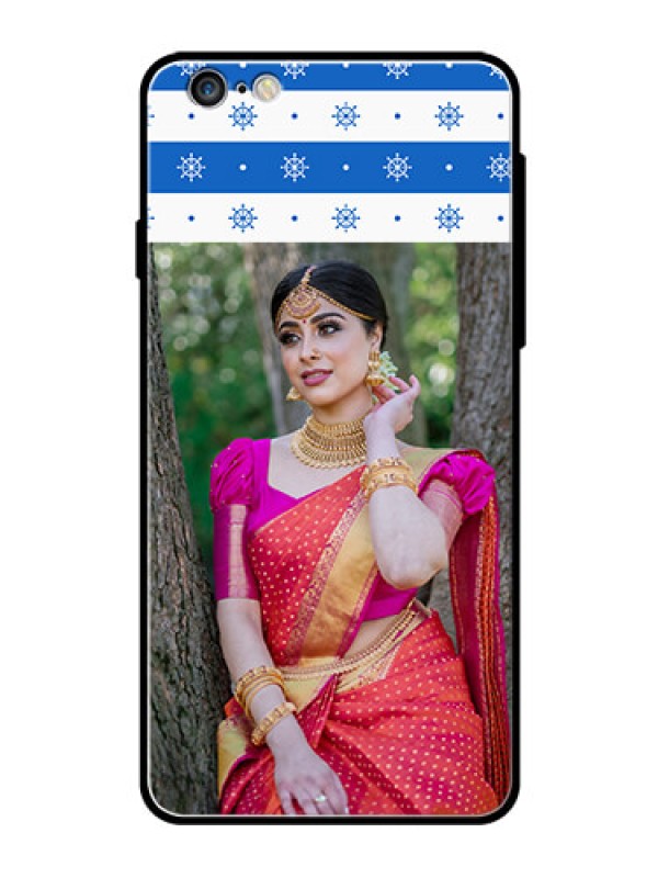 Custom Apple iPhone 6S Plus Photo Printing on Glass Case  - Snow Pattern Design