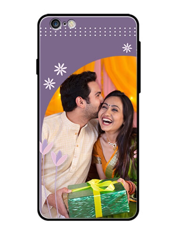 Custom Apple iPhone 6S Plus Custom Glass Mobile Case  - Lavender flowers design 