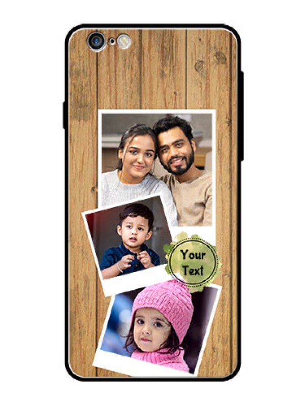 Custom Apple iPhone 6S Plus Custom Glass Phone Case  - Wooden Texture Design