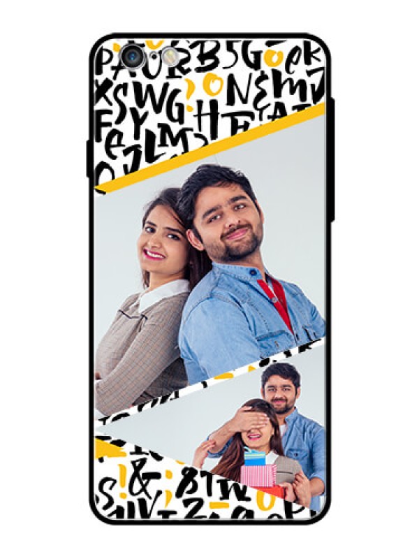 Custom Apple iPhone 6S Plus Custom Glass Mobile Case  - Letters Pattern Design