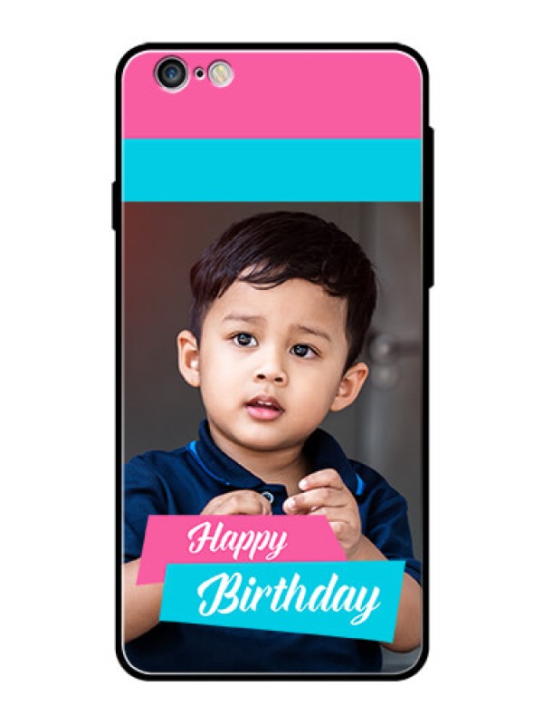 Custom Apple iPhone 6S Plus Personalized Glass Phone Case  - Image Holder with 2 Color Design