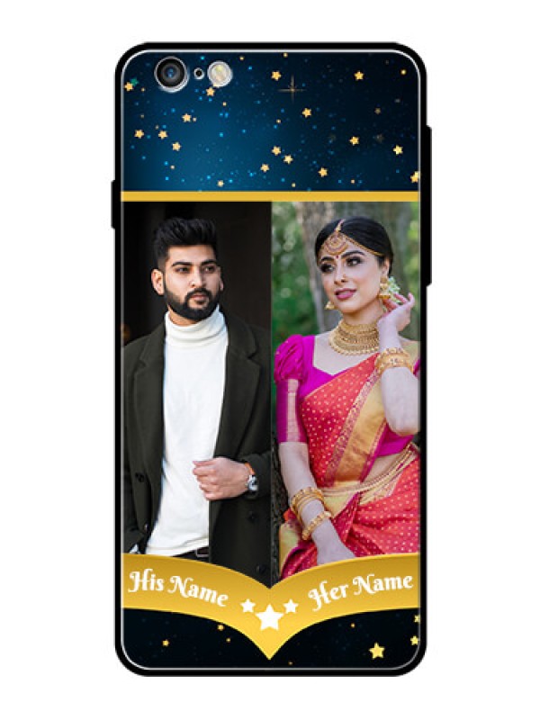 Custom Apple iPhone 6S Plus Custom Glass Phone Case  - Galaxy Stars Backdrop Design