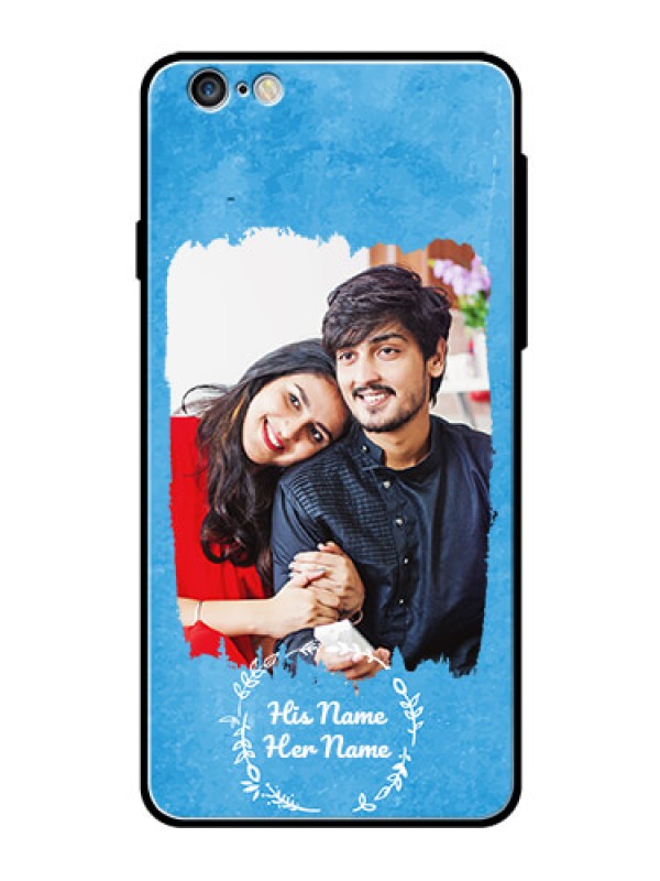 Custom iPhone 6S Plus Custom Glass Phone Case - Blue Color Vintage Design