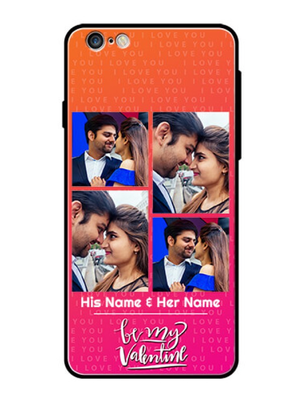 Custom Apple iPhone 6S Plus Custom Glass Phone Case  - I Love You Pink Design