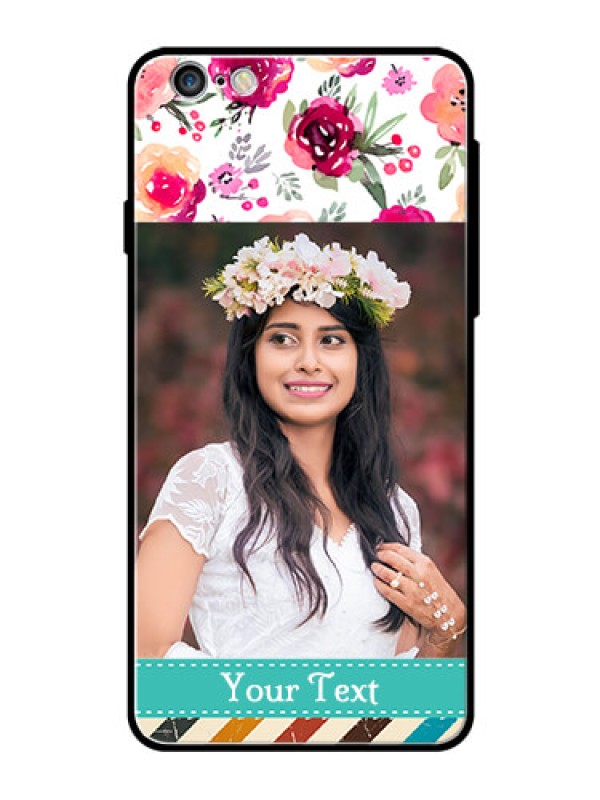 Custom Apple iPhone 6S Plus Custom Glass Phone Case  - Watercolor Floral Design