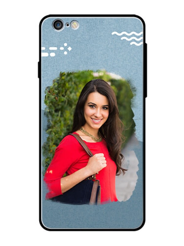 Custom Apple iPhone 6S Plus Custom Glass Mobile Case  - Grunge Line Art Design