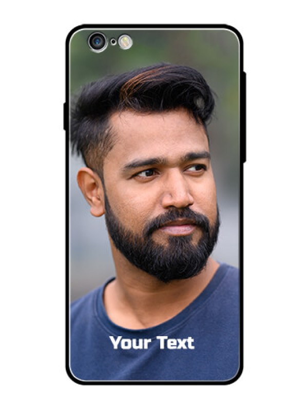 Custom Iphone 6S Plus Glass Mobile Cover: Photo with Text