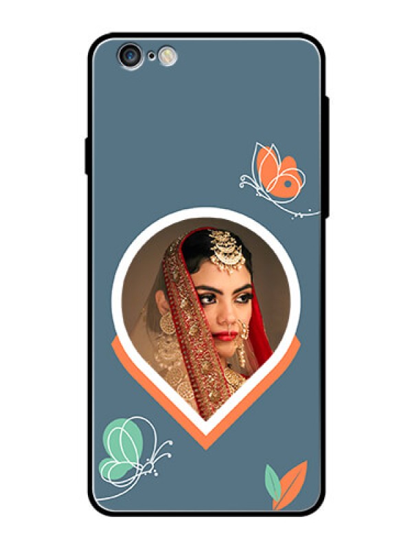 Custom iPhone 6S Plus Custom Glass Mobile Case - Droplet Butterflies Design