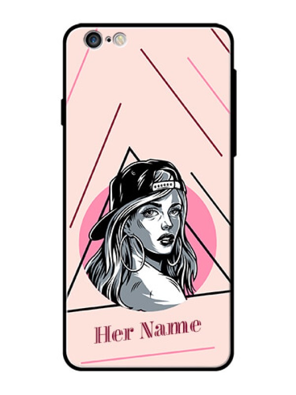 Custom iPhone 6S Plus Personalized Glass Phone Case - Rockstar Girl Design
