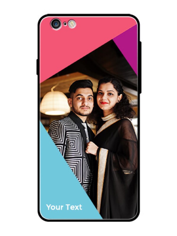 Custom iPhone 6S Plus Custom Glass Mobile Case - Stacked Triple colour Design