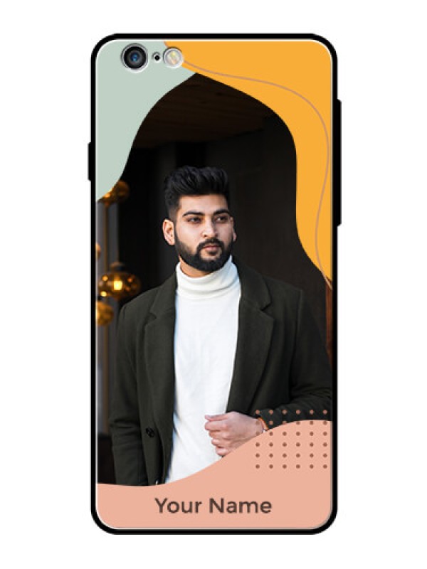 Custom iPhone 6S Plus Personalized Glass Phone Case - Tri-coloured overlay design