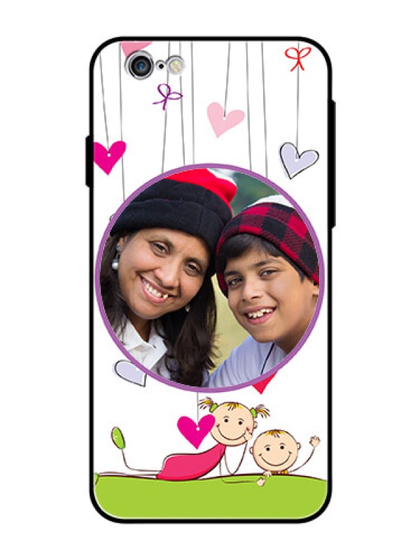 Custom Apple iPhone 6s Photo Printing on Glass Case  - Cute Kids Phone Case Design