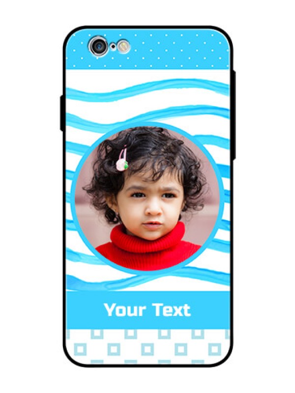 Custom Apple iPhone 6s Custom Glass Phone Case  - Simple Blue Case Design