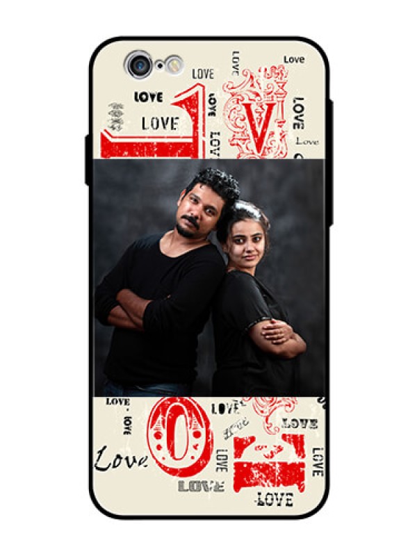 Custom Apple iPhone 6s Photo Printing on Glass Case  - Trendy Love Design Case