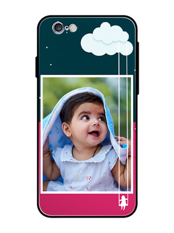 Custom Apple iPhone 6s Custom Glass Phone Case  - Cute Girl with Cloud Design