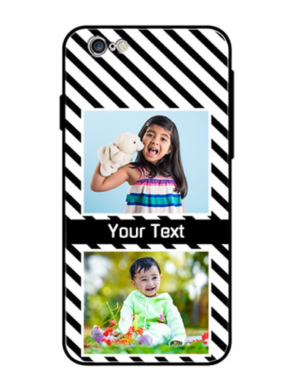 Custom Apple iPhone 6s Photo Printing on Glass Case  - Black And White Stripes Design