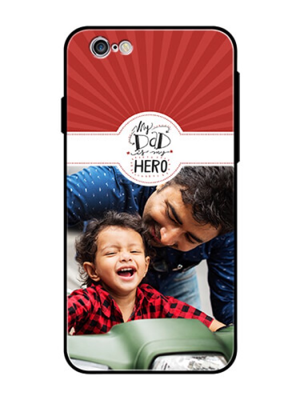 Custom Apple iPhone 6s Photo Printing on Glass Case  - My Dad Hero Design