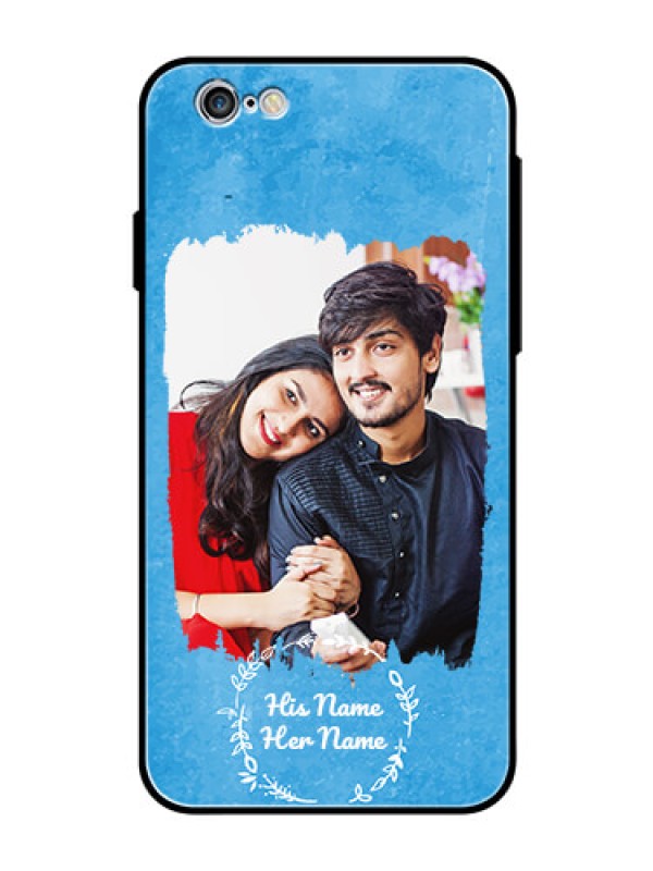 Custom iPhone 6S Custom Glass Phone Case - Blue Color Vintage Design