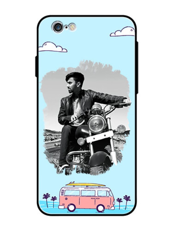 Custom Apple iPhone 6s Photo Printing on Glass Case  - Travel & Adventure Design
