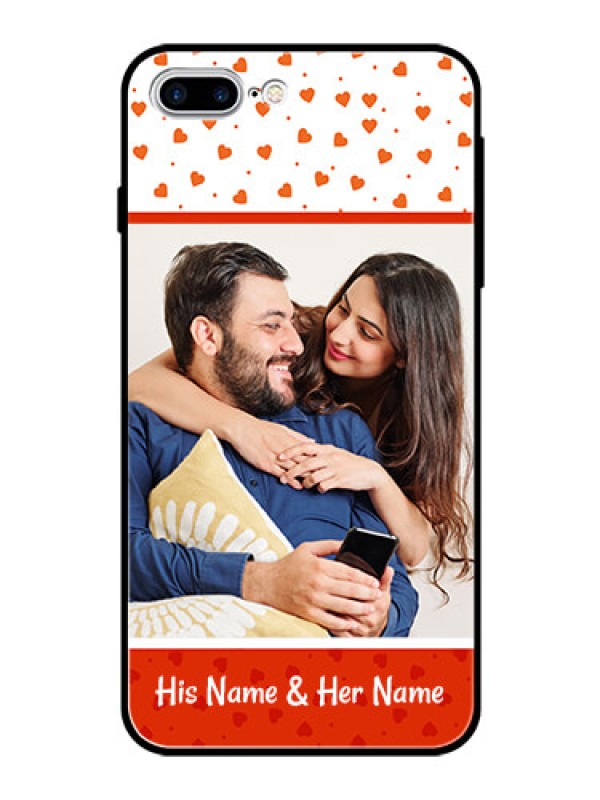 Custom Apple iPhone 7 Plus Custom Glass Phone Case  - Orange Love Symbol Design